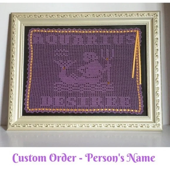 Virgo Sign And Symbol Handmade Crochet Wall Decor